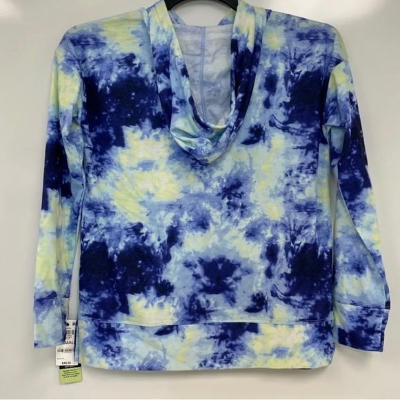 IDEOLOGY Womens Peri Ice Blue Tie-Dyed Pullover Hoodie Sweatshirt Size M-NWT - Picture 2 of 2